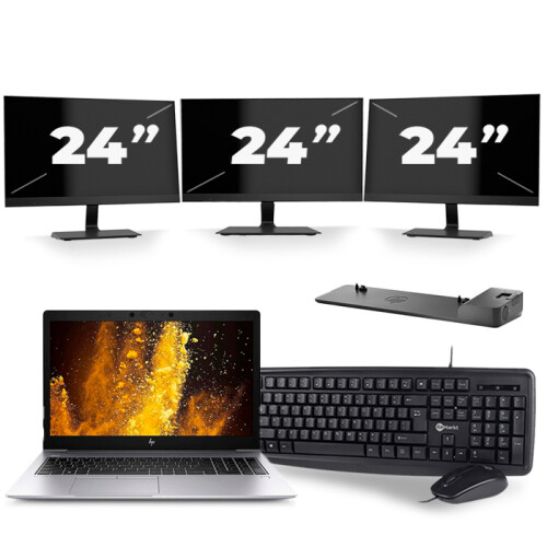 Frontend naam:HP EliteBook 850 G6 + 3x 24 inch ...