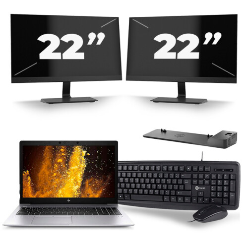 Frontend naam:HP EliteBook 850 G6 + 2x 22 inch ...