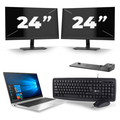 Frontend naam:HP EliteBook 850 G7 + 2x 24 inch ...