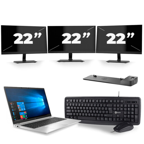 Frontend naam:HP EliteBook 850 G7 + 3x 22 inch ...