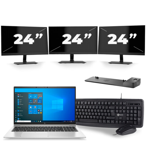 Frontend naam:HP EliteBook 850 G8 + 3x 24 inch ...