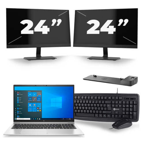 Frontend naam:HP EliteBook 850 G8 + 2x 24 inch ...