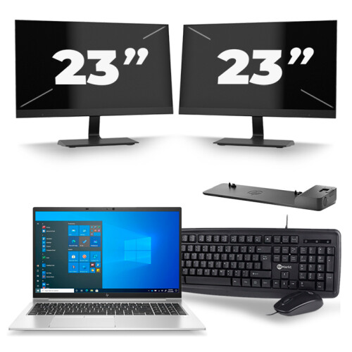 Frontend naam:HP EliteBook 850 G8 + 2x 23 inch ...