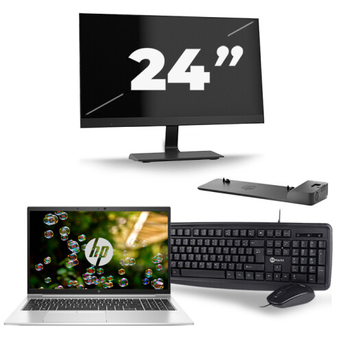 Frontend naam:HP EliteBook 855 G7 + 1x 24 inch ...