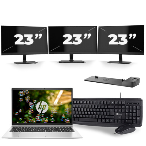Frontend naam:HP EliteBook 855 G7 + 3x 23 inch ...