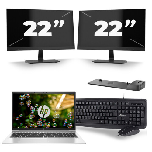 Frontend naam:HP EliteBook 855 G7 + 2x 22 inch ...