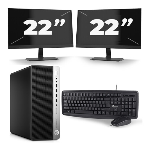 Frontend naam:HP EliteDesk 800 G5 Tower + 2x 22 ...