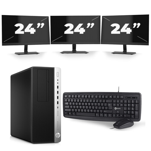Frontend naam:HP EliteDesk 800 G5 Tower + 3x 24 ...