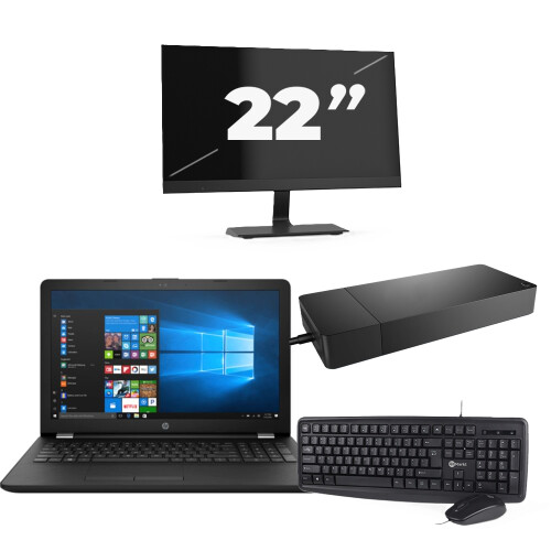 Naam:HP Laptop 15-BW000 + 1x 22 inch ...