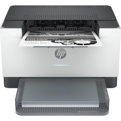 De HP LaserJet M209dw is een compacte laserprinter ...