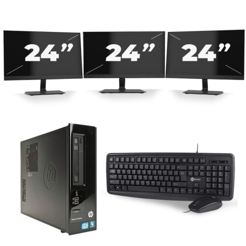 Frontend naam:HP Pro 3300 SFF + 3x 24 inch ...