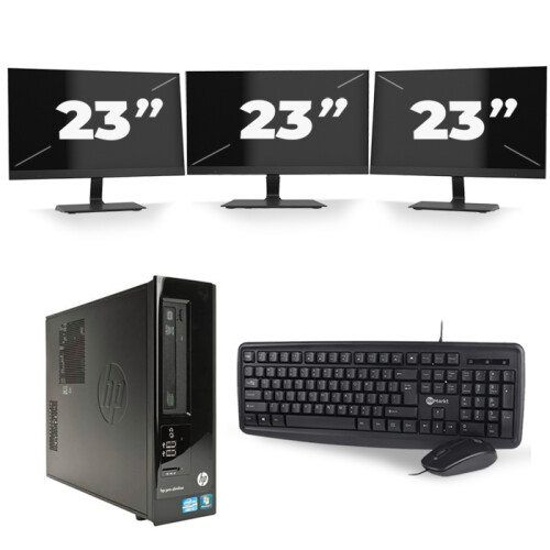 Frontend naam:HP Pro 3300 SFF + 3x 23 inch ...