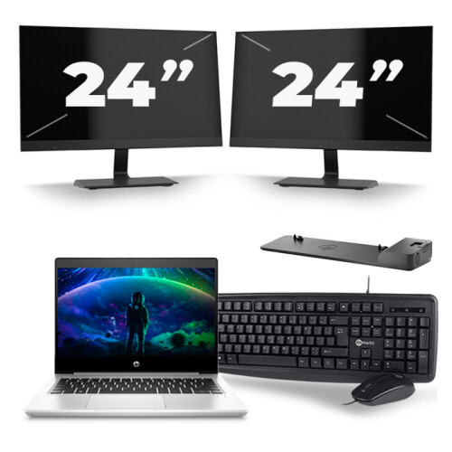 Frontend naam:HP ProBook 430 G6 + 2x 24 inch ...