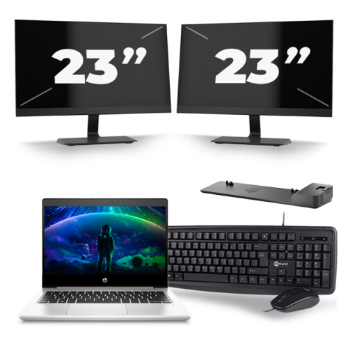 Frontend naam:HP ProBook 430 G6 + 2x 23 inch ...