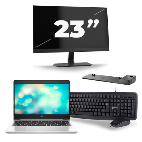 Frontend naam:HP ProBook 440 G7 + 1x 23 inch ...