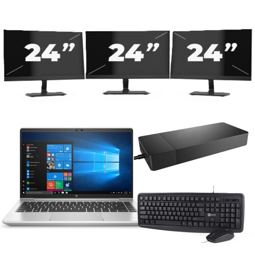 Naam:HP ProBook 440 G8 + 3x 24 inch ...