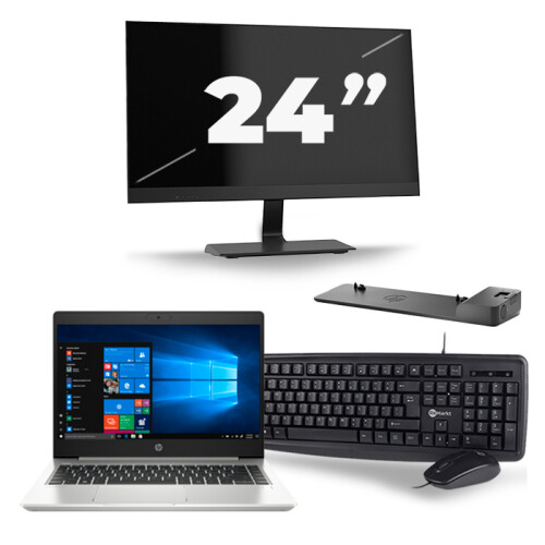 Frontend naam:HP ProBook 445 G7 + 1x 24 inch ...