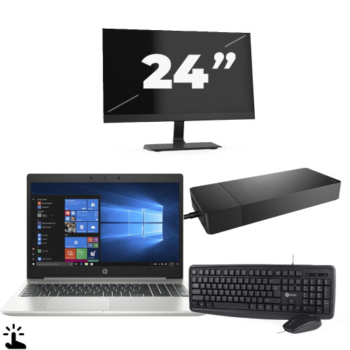 Naam:HP ProBook 445 G7 + 1x 24 inch ...