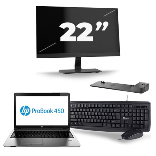 Frontend naam:HP ProBook 450 G1 + 1x 22 inch ...