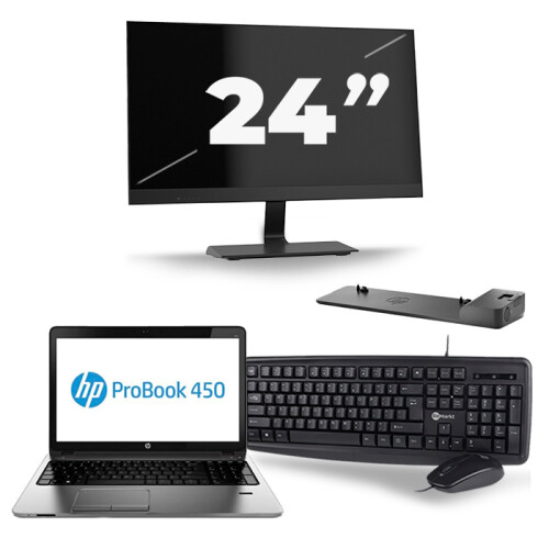 Frontend naam:HP ProBook 450 G1 + 1x 24 inch ...