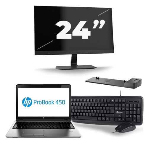 Frontend naam:HP ProBook 450 G2 + 1x 24 inch ...