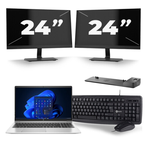 Frontend naam:HP Probook 450 G8 + 2x 24 inch ...