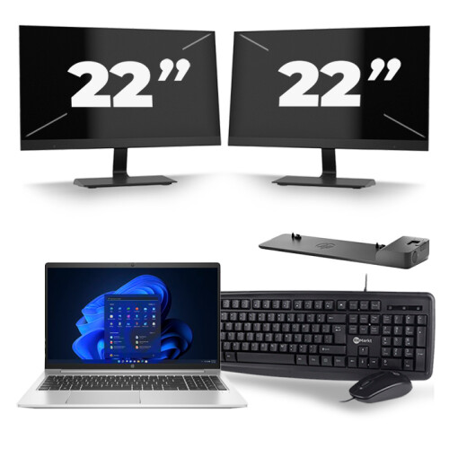 Frontend naam:HP Probook 450 G8 + 2x 22 inch ...