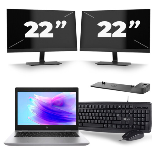 Frontend naam:HP ProBook 640 G5 + 2x 22 inch ...