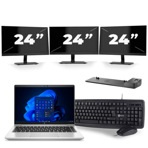 Frontend naam:HP ProBook 640 G8 + 3x 24 inch ...
