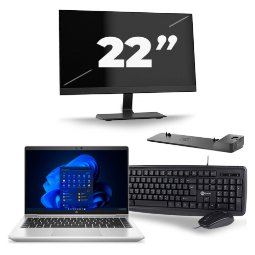 Frontend naam:HP ProBook 640 G8 + 1x 22 inch ...