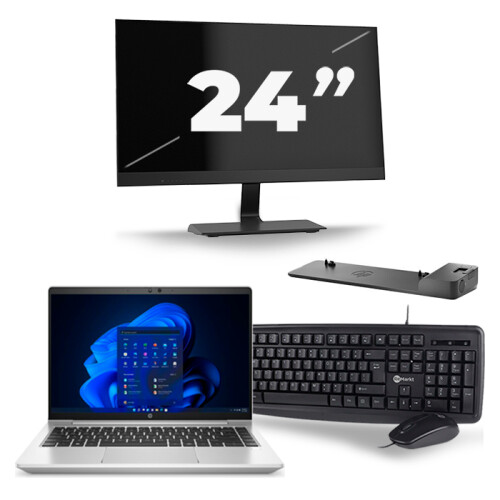 Frontend naam:HP ProBook 640 G8 + 1x 24 inch ...