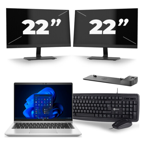 Frontend naam:HP ProBook 640 G8 + 2x 22 inch ...