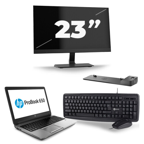 Frontend naam:HP ProBook 650 G1 + 1x 23 inch ...