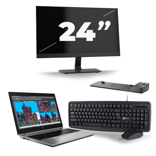 Frontend naam:HP ZBook 15 G5 + 1x 24 inch ...