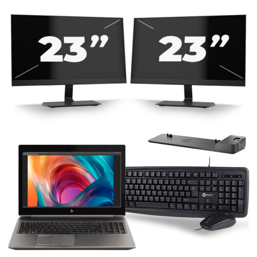 Frontend naam:HP ZBook 15 G6 + 2x 23 inch ...