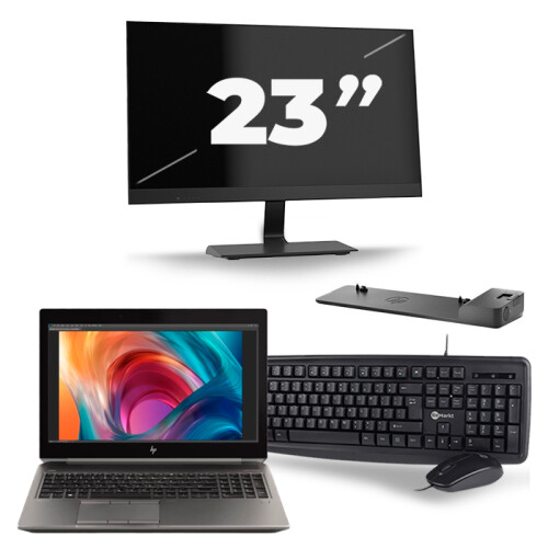 Frontend naam:HP ZBook 15 G6 + 1x 23 inch ...