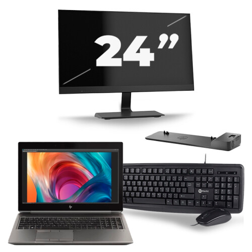 Frontend naam:HP ZBook 15 G6 + 1x 24 inch ...