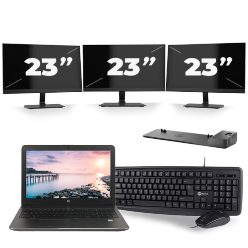 Frontend naam:HP ZBook 15u G3 + 3x 23 inch ...
