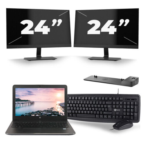 Frontend naam:HP ZBook 15u G3 + 2x 24 inch ...