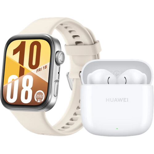 Mit der Huawei Watch Fit 4 Silber/Weiß + Huawei ...