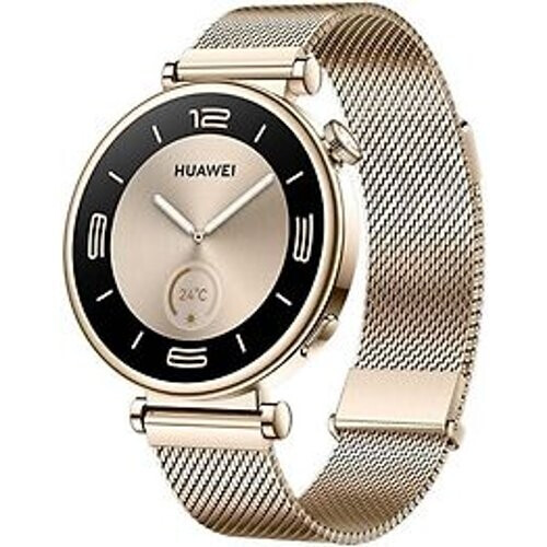 De Huawei Watch GT 4 in de kleur goud combineert ...