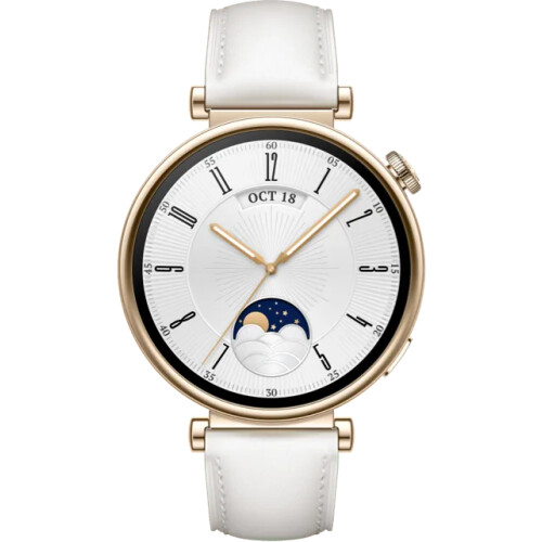 De Huawei Watch GT 4 Goud/Wit 41mm is een klassiek ...