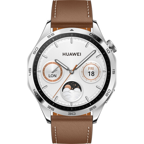 Die Huawei Watch GT 4 Silber/Braun 46 mm ist eine ...