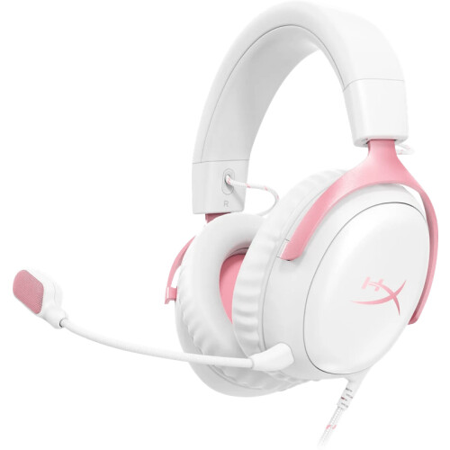 Met de wit-roze HyperX Cloud III Wired Gaming ...