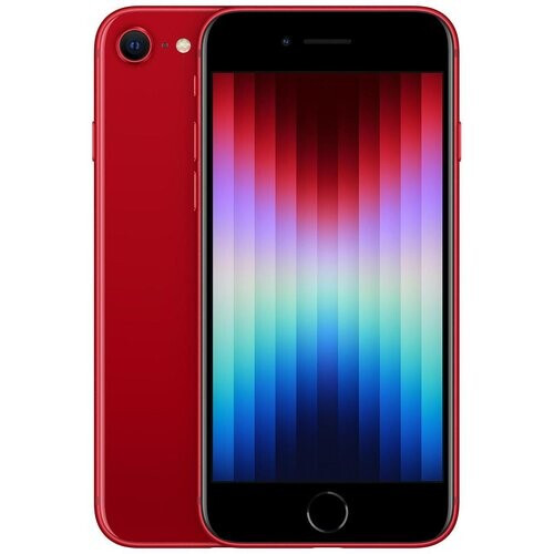 The iPhone SE (2022) 256GB in red is a compact and ...