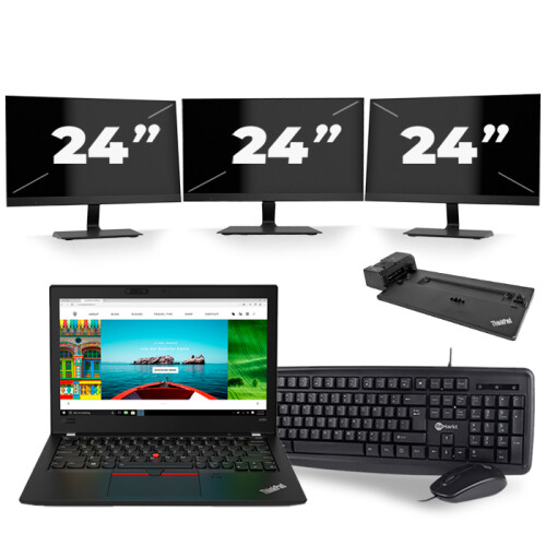 Frontend naam:Lenovo Thinkpad A285 + 3x 24 inch ...