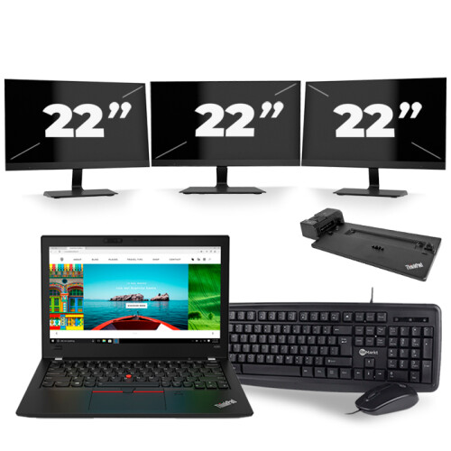 Frontend naam:Lenovo Thinkpad A285 + 3x 22 inch ...