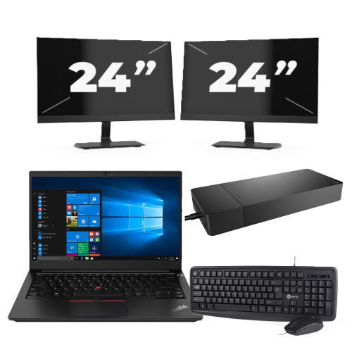 De Lenovo ThinkPad E14 Gen 3 gecombineerd met twee ...