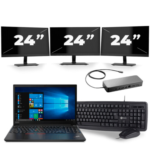 Frontend naam:Lenovo ThinkPad E15 Gen 2 + 3x 24 ...