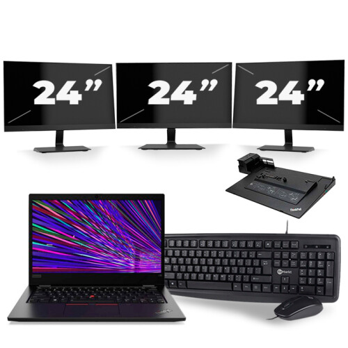 Frontend naam:Lenovo ThinkPad L13 + 3x 24 inch ...